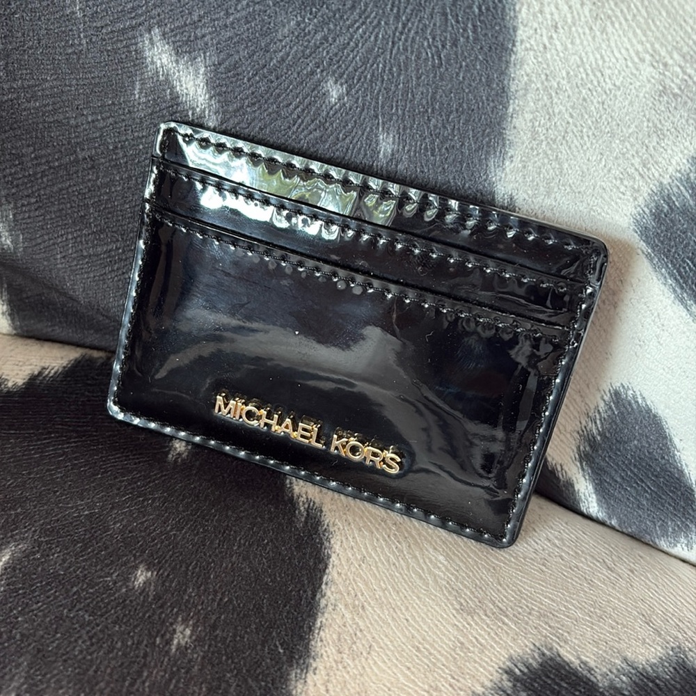 Michael Kors Shiny Black Card Holder